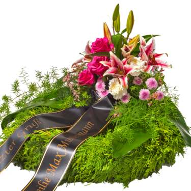 Sympathy Wreath with pink lilies