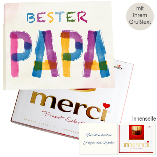 Persönliche Grußkarte mit Merci: Bester Papa Persönliche Grußkarte mit Merci: Bester Papa (250 g)
