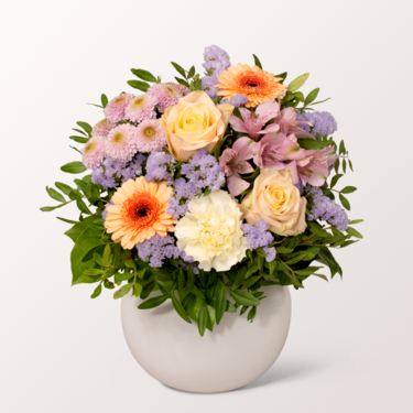 Blumenstrauß Blütenschönheit mit Vase & Ferrero Giotto 3er