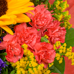 Flower Bouquet Sonnengrüße with vase & 3 Ferrero Giotto
