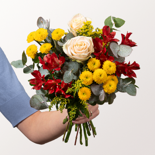 Blumenmix Lust auf Sommer mit Stielhalter & Ferrero Giotto 3er