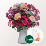 Blumenstrauß Mamas Liebling mit Vase & Ferrero Giotto 3er