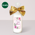 Muttertags-Set mit Blumenstrauß, Kerze, Piccolo sowie mit Piccolo