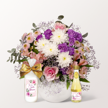 Mother's Day Set with Flower Bouquet, Candle, Piccolo and with Piccolo