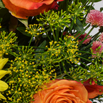 Blumenstrauß Sonnenfreude mit Vase & Ferrero Giotto 3er