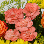 Blumenstrauß Sonnenfreude mit Vase & Ferrero Giotto 3er