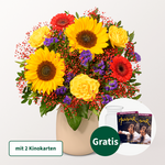 Blumenstrauß Sommerlichter mit 2 Kinokarten & Vase